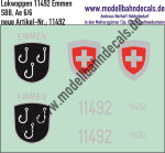 Nass-Schiebebilder: Zusatzbeschriftung mit Wappen Lok 11492 Emmen für Ae 6/6 der SBB, ab Epoche 3. Artikel-Nummer: 11492