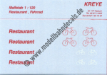 Nass-Schiebebilder: Sonderangebot Spur TT: Anschriften für Restaurant und Fahrräder, rot, Artikel-Nummer: 18206