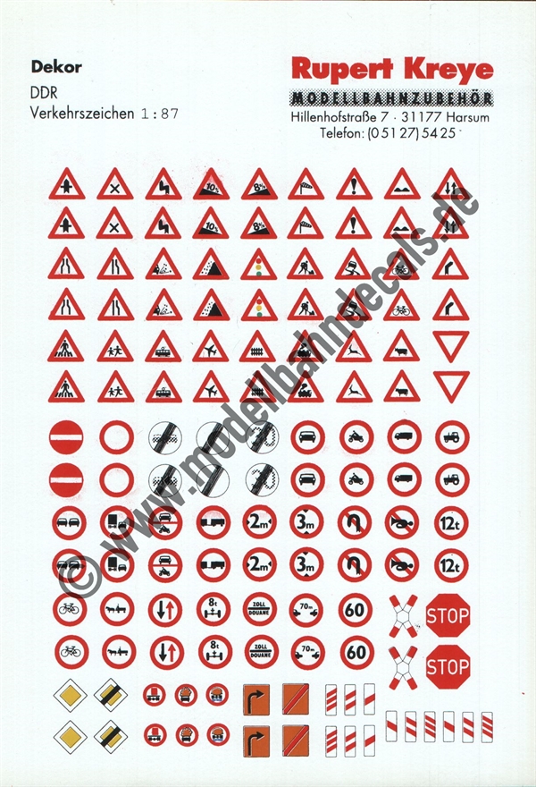 Kunststofffolie: Verkehrszeichen DDR Teil 1 (aus Kunststoff - kann nicht neu aufgelegt werden; Alternativ als Aufkleber lieferbar (Art. 0151)). Artikel-Nummer: 0150