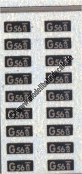 Nass-Schiebebilder: Sonderangebot Spur H0: Gattungen G 56.15 Alu auf Schwarz Artikel-Nummer: 18013
