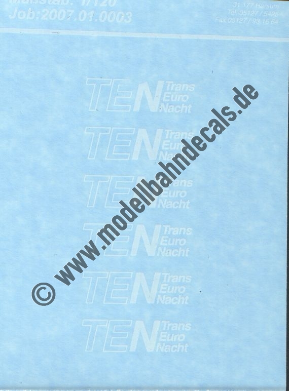 "Nass-Schiebebilder: Sonderangebot Spur TT: 6 TEN Trans Euro Nacht, Weiss Artikel-Nummer: 18024"
