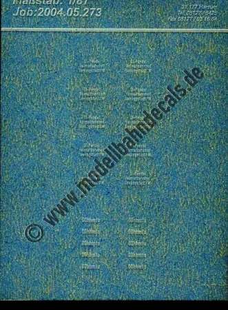 "Nass-Schiebebilder: Sonderangebot Spur H0: Wagenanschriften Gl-Pendel Heimatbahnhof Seligenstadt/W OOhhmtu. Artikel-Nummer: 19035