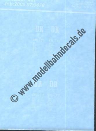 Nass-Schiebebilder: Sonderangebot Spur H0: Personenwagen-Anschriften DR 975-311. Artikel-Nummer: 19041
