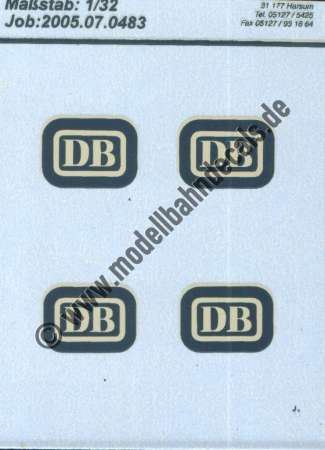 Nass-Schiebebilder: Sonderangebot Spur 1: DB-Logos ozeanblau/elfenbein, Artikel-Nummer: 19043
