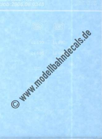Nass-Schiebebilder: Sonderangebot Spur H0: Komplettbeschriftung 44 690, DB Epoche 3. Artikel-Nummer: 19060