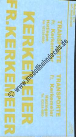 Nass-Schiebebilder: Sonderangebot 1:14: LKW-Anschriften Sped. Kerkemeier, Artikel-Nummer: 19071