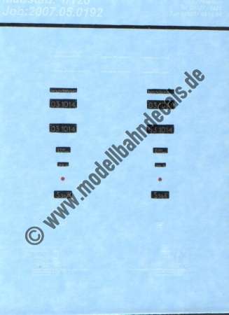 Nass-Schiebebilder: Sonderangebot Spur TT: Lok-Komplettbeschriftung DB 03 1014; Artikel-Nummer: 19114