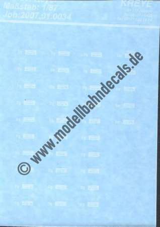Nass-Schiebebilder: Sonderangebot Spur H0: Beheimatungsanschriften BD Stuttgart und BD Karlsruhe. Artikel-Nummer: 19125