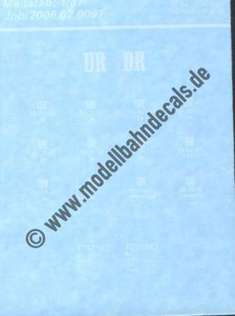 Nass-Schiebebilder: Sonderangebot Spur H0: Diverse DR Beschriftungen. Artikel-Nummer: 19150