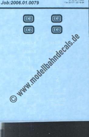 Nass-Schiebebilder: Sonderangebot Spur H0: Lok-Komplettbeschriftung 141 001-8 Weiss/Ozeanblau. Artikel-Nummer: 19161