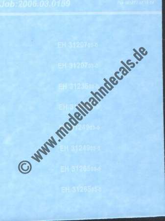 Nass-Schiebebilder: Sonderangebot Spur H0: Verschiedene EH-Nummern. Artikel-Nummer: 19176