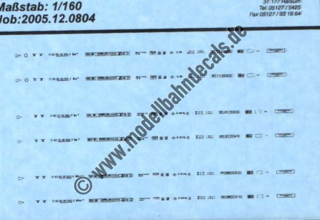Nass-Schiebebilder: Sonderangebot Spur N: Längsträgeranschriften für 3 Personenwagen DB, schwarz, Artikel-Nummer: 19200