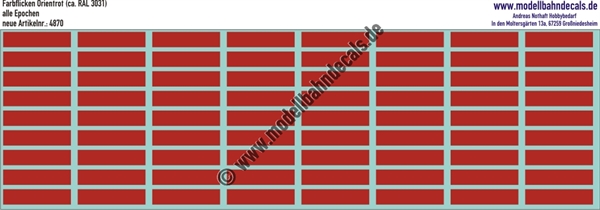 Nass-Schiebebilder: Farbflicken RAL 3031 (Orientrot) DB. Artikel-Nummer: 4870