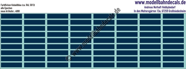 Nass-Schiebebilder: Farbflicken RAL 5013 (Kobaltblau) DB. Artikel-Nummer: 4880