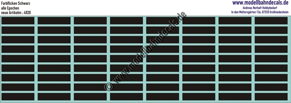 Nass-Schiebebilder: Farbflicken RAL 9005 (Tiefschwarz) Dampfloks. Artikel-Nummer: 4920