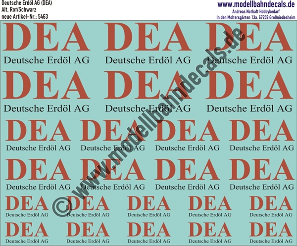 Nass-Schiebebilder: DEA (Deutsche Erdöl AG) alt. Artikel-Nummer: 5463