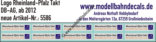 Nass-Schiebebilder: Rheinland-Pfalz Takt ganz neu (ab ca. 2011). Artikel-Nummer: 5586