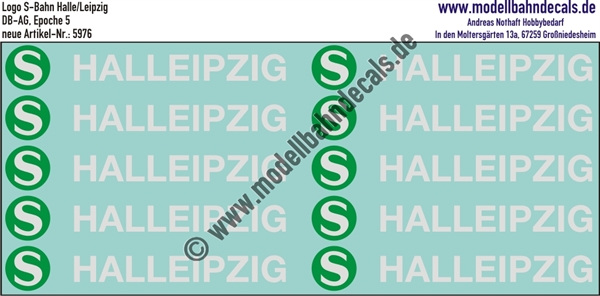 Nass-Schiebebilder: Logos S-Bahn Halle-Leipzig. Artikel-Nummer: 5976