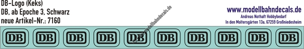 Nass-Schiebebilder: 10 Stück DB-Logo Schwarz auf Klar. Artikel-Nummer: 7160