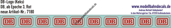 Nass-Schiebebilder: 10 Stück DB-Logo Rot. Artikel-Nummer: 7180