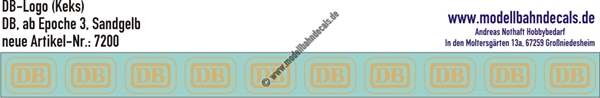 Nass-Schiebebilder: 10 Stück DB-Logo Sandgelb (RAL 1002). Artikel-Nummer: 7200
