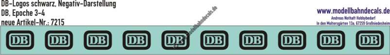 Nass-Schiebebilder: 10 Stück DB-Logo Schwarz - Negativdarstellung. Artikel-Nummer: 7215