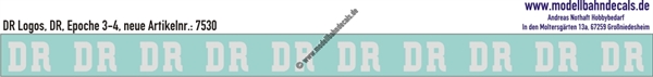 Nass-Schiebebilder: DR-Logo Weiss. Artikel-Nummer: 7530