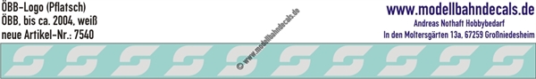 "Nass-Schiebebilder: ÖBB-Logo Weiss (""Pflatsch"") - Verwendet bis ca. 2004. Artikel-Nummer: 7540"