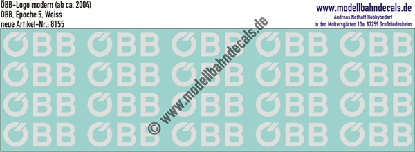 "Nass-Schiebebilder: ÖBB-Logo (modern, ab 2004), Weiss. Artikel-Nummer: 8155"