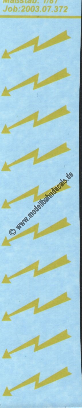 "Nass-Schiebebilder: Sonderangebot Spur H0: Elektropfeile Sonderausführung, ca. Goldgelb Artikel-Nummer: 8811"
