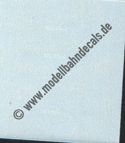 Nass-Schiebebilder: Sonderangebot Spur TT: Fahrzeug-Nummern in zwei Größen für 972 315-4 Artikel-Nummer: 8991