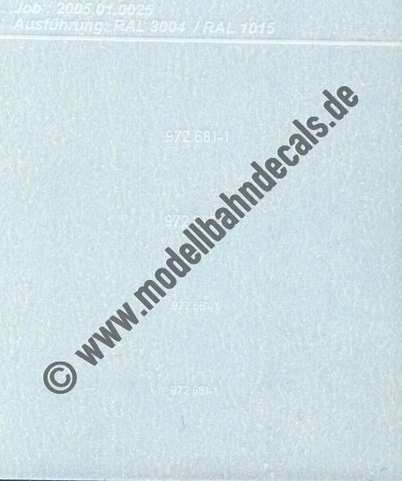 Nass-Schiebebilder: Sonderangebot Spur TT: Fahrzeug-Nummern in zwei Größen für 972 681-1 Artikel-Nummer: 8994