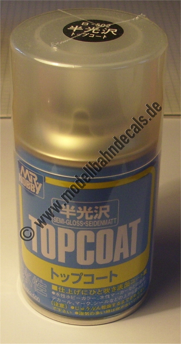 Klarlack, gebrauchsfertiges Spray, seidenmatt (Gunze TopCoat),88 ml Dose. Preis pro 1 Liter: 106,70 Euro (Pflichtangabe)