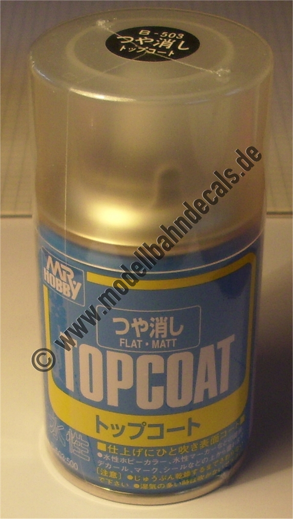 Klarlack, gebrauchsfertiges Spray, matt (Gunze TopCoat),88 ml Dose. Preis pro 1 Liter: 106,70 Euro (Pflichtangabe)