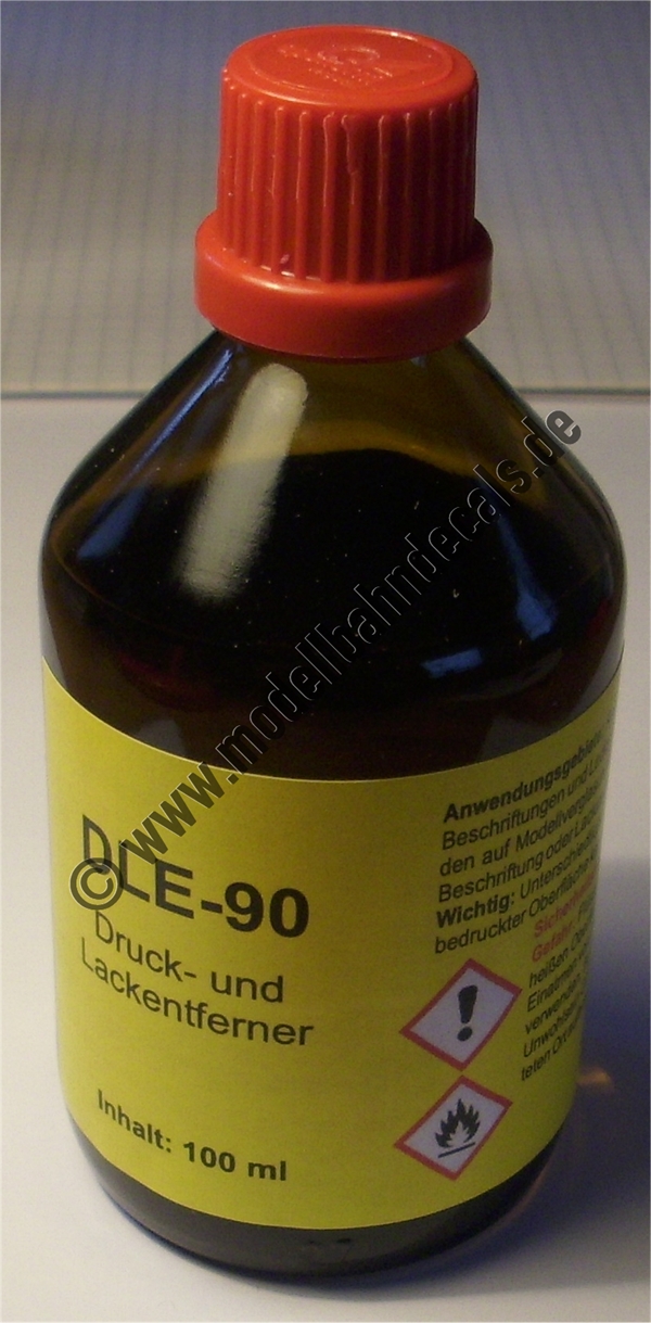 Lux DLE-90 (Druck- und Lackentferner), 100 ml Glas. Preis pro 1 Liter: 135,00 Euro (Pflichtangabe)