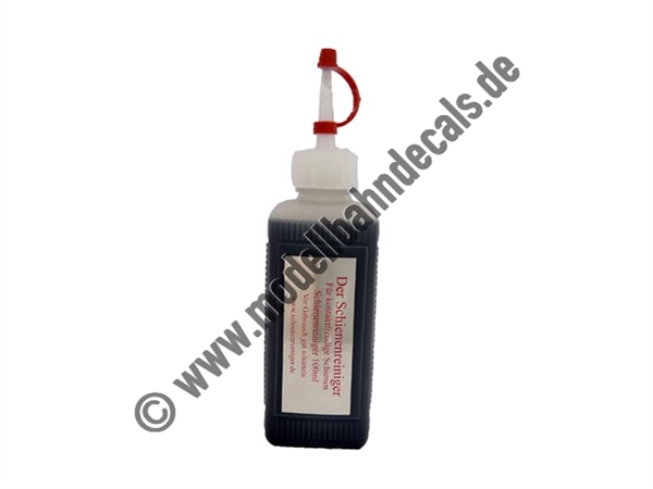 100 ml Schienenreiniger. Spezielle Reinigungsflüssigkeit, die problemlos Öle, Schmutz, Abrieb, Farbreste, etc. entfernt. Preis pro 1 Liter: 95,50 Euro (Pflichtangabe)