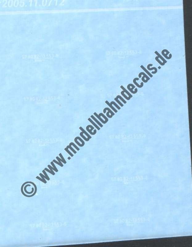 Nass-Schiebebilder: Sonderangebot Spur TT: Wagennummern für 2x5 identische Wagen Bdwsb ohne DR-Zeichen (DR), Artikel-Nummer: 18258