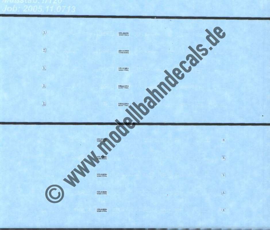 Nass-Schiebebilder: Sonderangebot Spur TT: Längsträgeranschriften für 5 Wagen Bdwsb(?) (DR), Artikel-Nummer: 18259