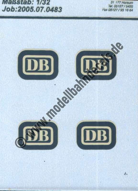Nass-Schiebebilder: Sonderangebot Spur 1: DB-Logos ozeanblau/elfenbein, Artikel-Nummer: 19043