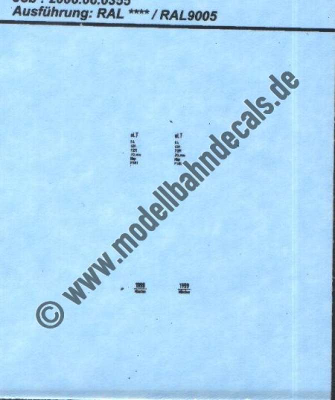 Nass-Schiebebilder: Sonderangebot Spur N: Anschriften für einen elT. Artikel-Nummer: 19064