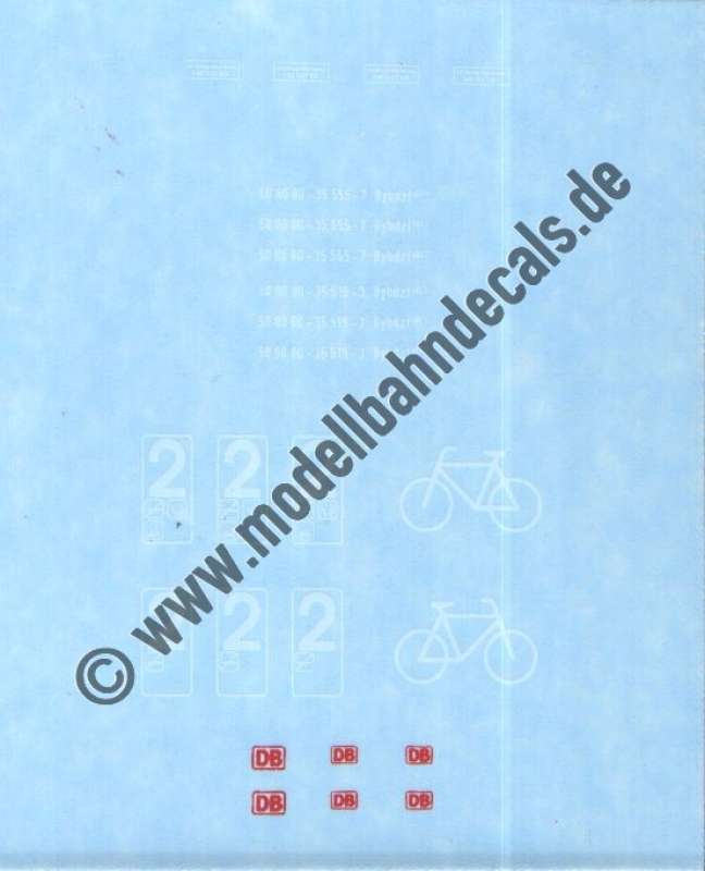 Nass-Schiebebilder: Sonderangebot Spur H0: Wagenanschriften, Klassenziffern, Nummern. Artikel-Nummer: 19065