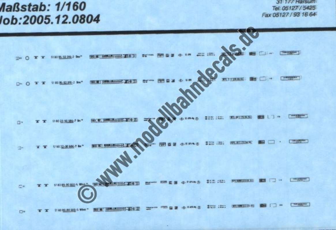 Nass-Schiebebilder: Sonderangebot Spur N: Längsträgeranschriften für 3 Personenwagen DB, schwarz, Artikel-Nummer: 19200