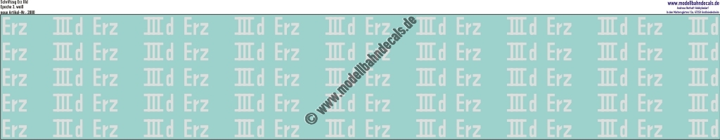 Nass-Schiebebilder: Schriftzug Erz IIId Weiss. Artikel-Nummer: 2880