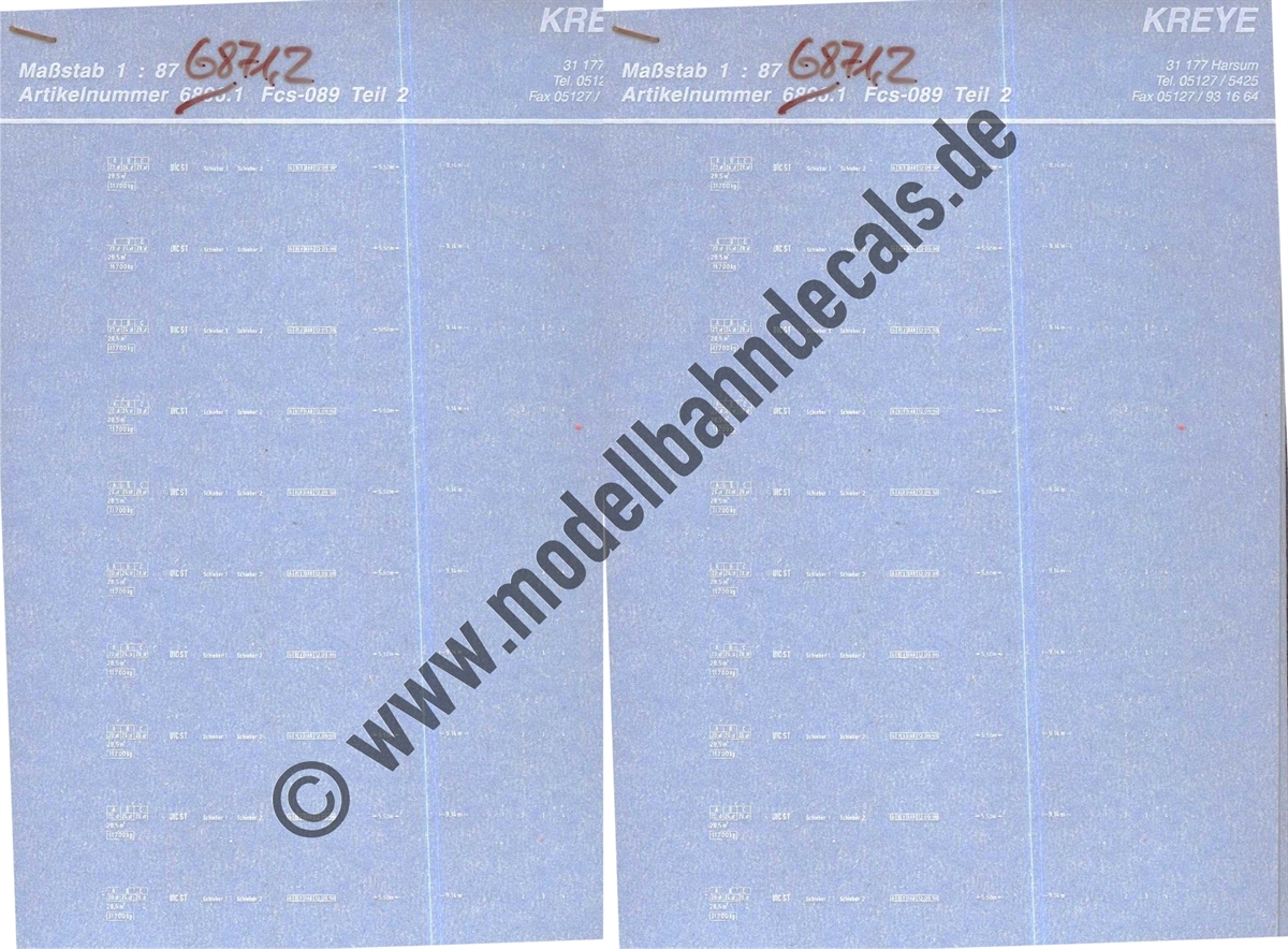 "Nass-Schiebebilder: zu 087-3163: Seitenwandanschriften DB FCs 90, Weiss (Auslaufartikel - kann nicht neu aufgelegt werden). Artikel-Nummer: 3165"