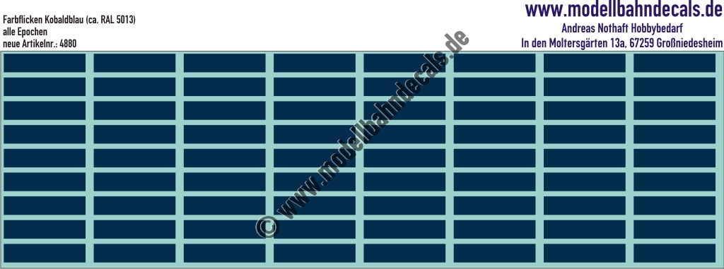 Nass-Schiebebilder: Farbflicken RAL 5013 (Kobaltblau) DB. Artikel-Nummer: 4880
