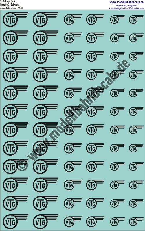Nass-Schiebebilder: VTG altes Logo Schwarz. Artikel-Nummer: 5380