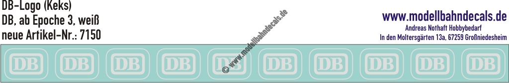 Nass-Schiebebilder: 10 Stück DB-Logo Weiss auf Klar. Artikel-Nummer: 7150