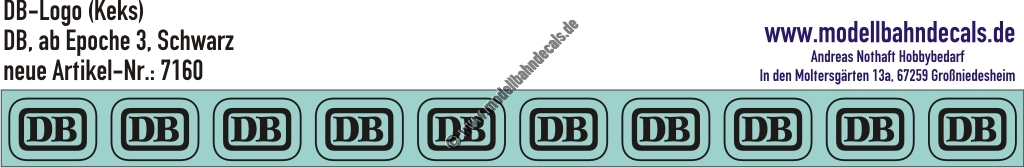 Nass-Schiebebilder: 10 Stück DB-Logo Schwarz auf Klar. Artikel-Nummer: 7160