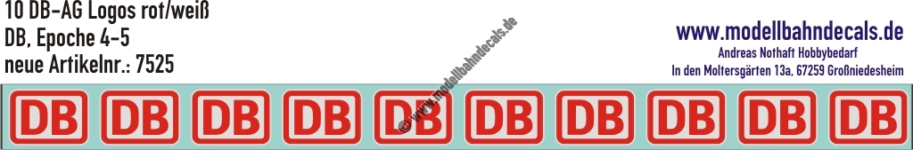 Nass-Schiebebilder: DB-AG Logo Rot/Weiss. Artikel-Nummer: 7525