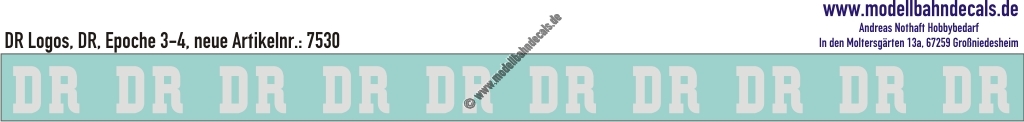 Nass-Schiebebilder: DR-Logo Weiss. Artikel-Nummer: 7530